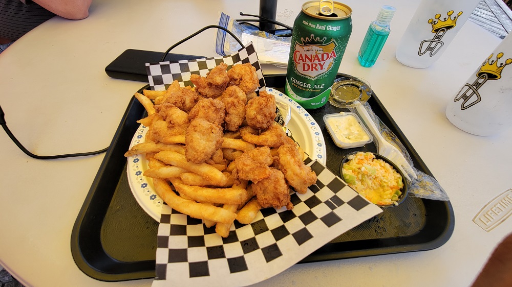 Fried Scallop plate on Deer Island