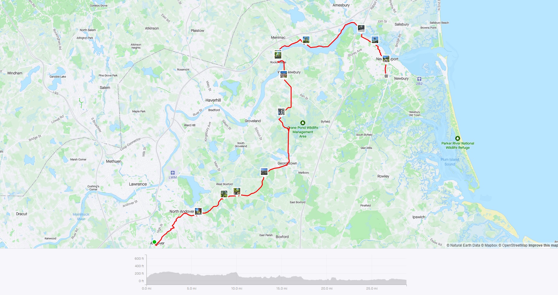 Strava Route - Mad Merrimac Meander