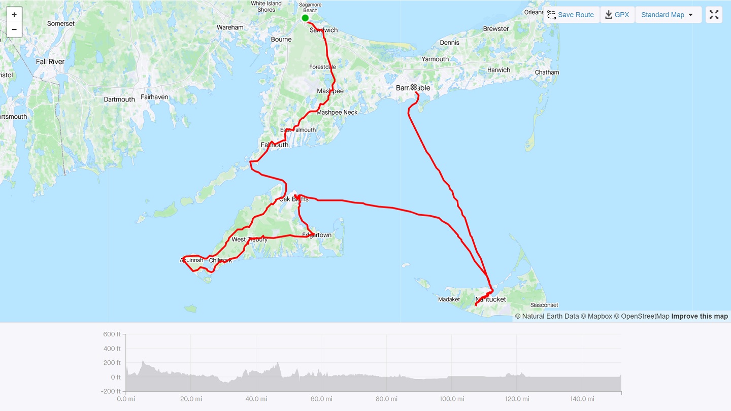 Entire Strava Route - also includes ferry rides